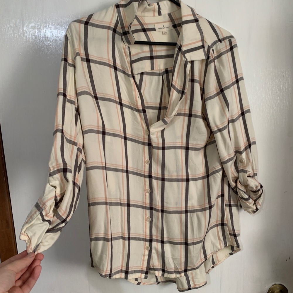 Thread & Supply never worn - button down top - checkered